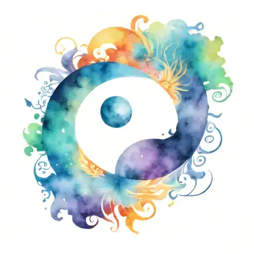 Moon And Sun Yin-yang Symbol