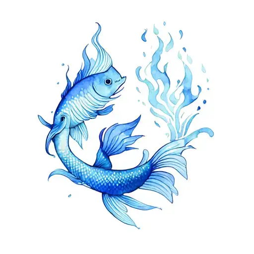 Pisces Surrounded By Fire