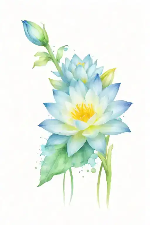 Water Lilly Flower And Daffodils Flower