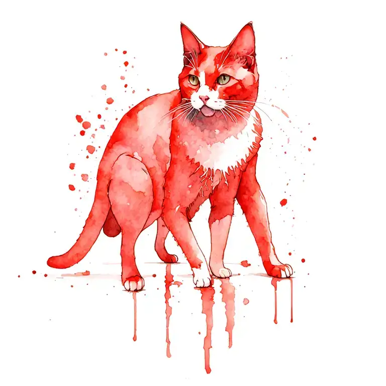 Dead Red Cat With Scratches