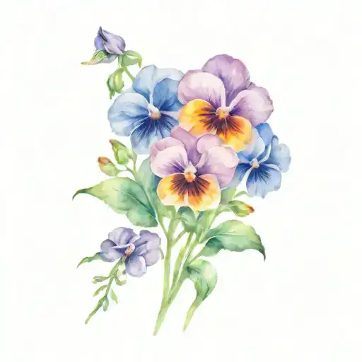 Beautiful Bouquet Of Viola Odora Flowers