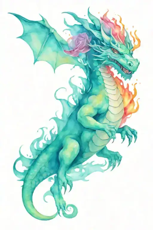 Rose On Fire Breathing Dragon