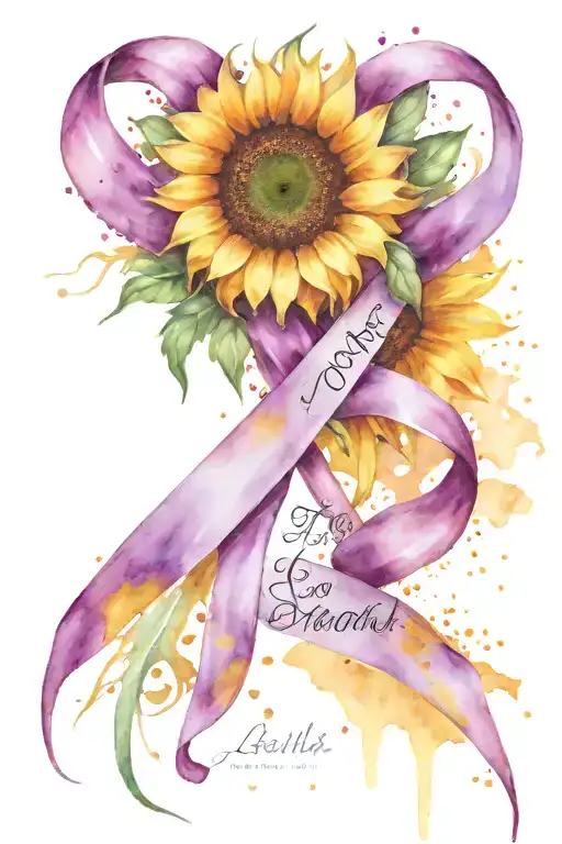Domestic Violence Purple Ribbon With The Sunflower Love Shouldn't Hurt Words