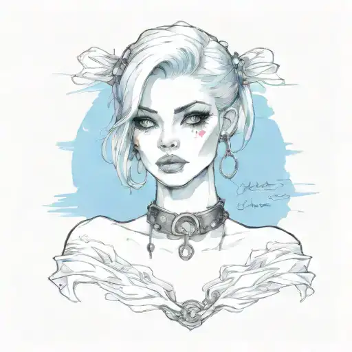 Sissy Bimbo With Collar And Chain Leash