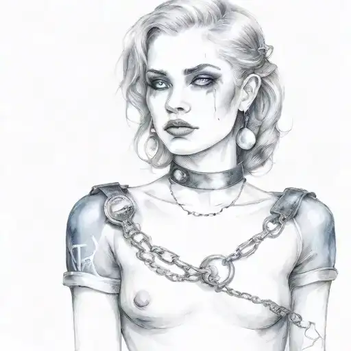 Femme Boy With Slave Collar And Chain Leash Warhammer 40K Night Lords