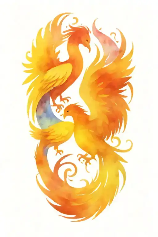 Two Baby Pheonix As Pisces And Scorpio Zodiac Sign