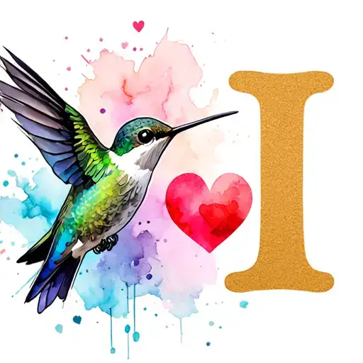 A Hummingbird With A Heart And Integrate The Letter I