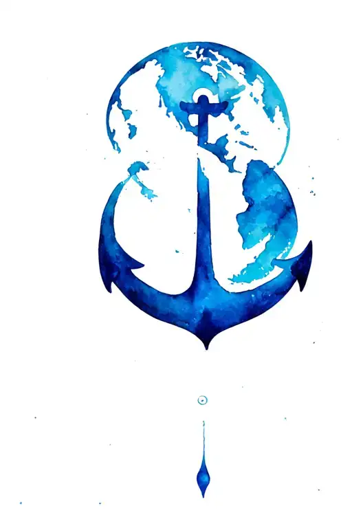 Earth Globe With Anchor Through It