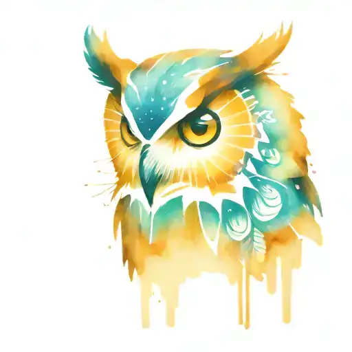 Native Totem Owl Sitting