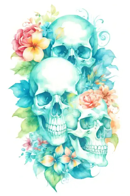 Skulls And Flower