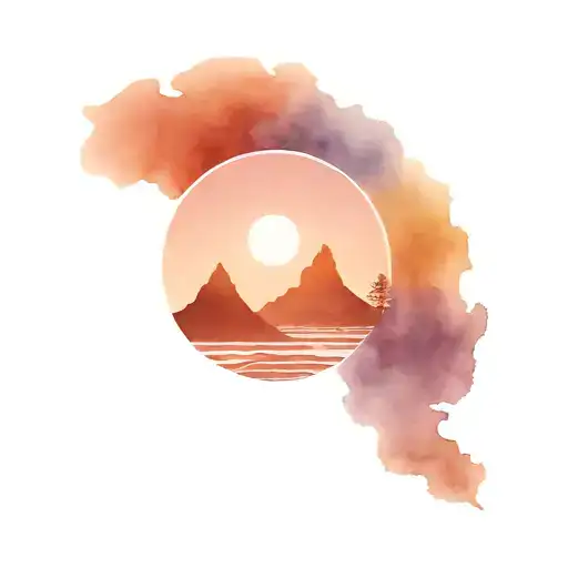 Camping Inside Enso Cercle With Mountain