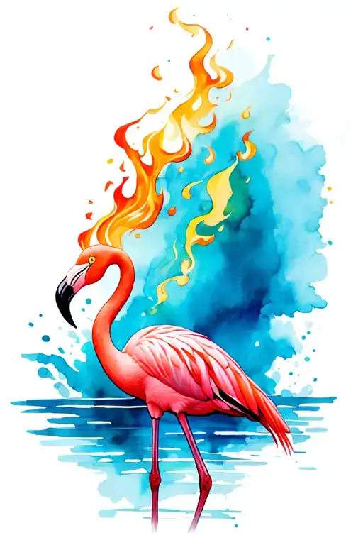 Flamingo Breathing Fire