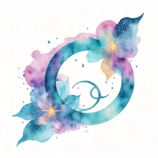 Moon And Stars With Infinity Symbol With Heart