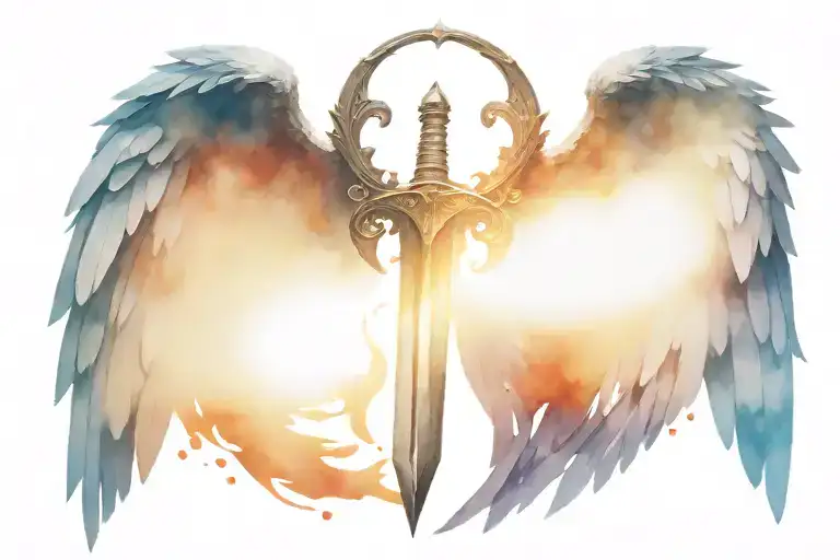 Angel Wings Sword And Sheild Love Loyalty
