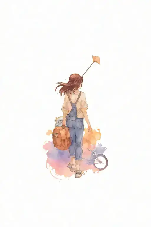 Travel Inspired Tattoo Design Featuring Characters