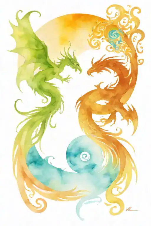 Dragon And Phoenix Ying Yang