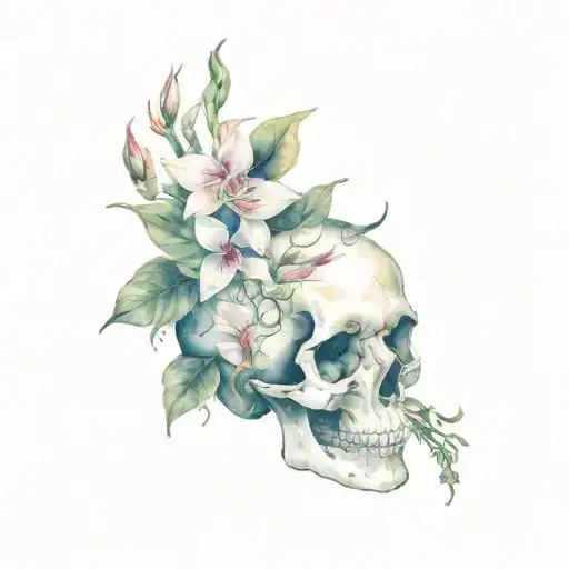 Honeysuckle Growing From Skull