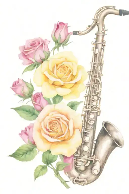 Saxophone And Rose