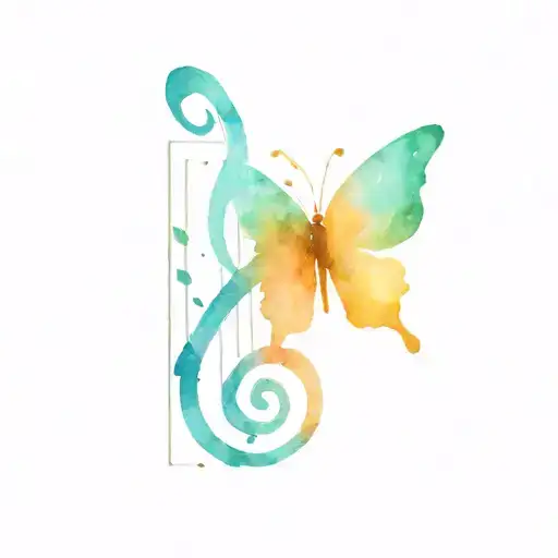 Music Note Butterfly