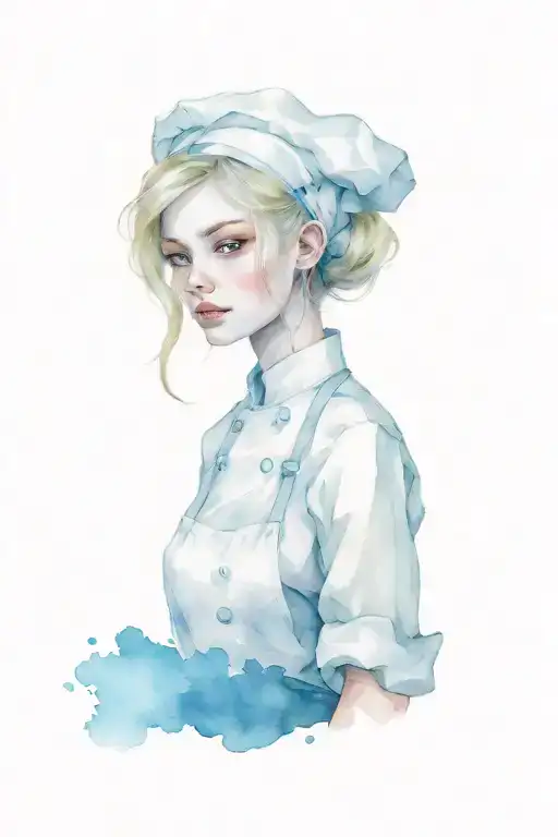 A Chef Girl With Air Element Born In 1996 With Independent Personality And Very Short Blond Hair