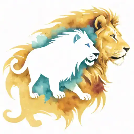 Sports Half Aston Villa Lion Face Combined With Half Detroit Lions Face