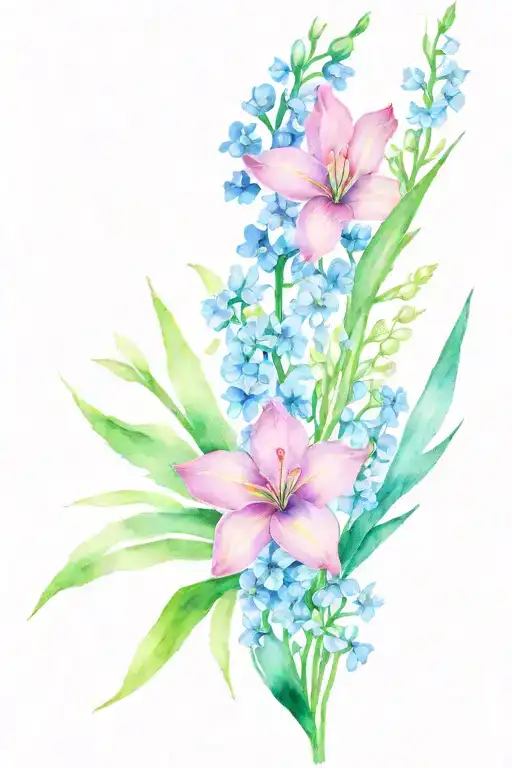 Daisy 2 Larkspur Gladiolus Aster And Lily Of The Valley Bouquet