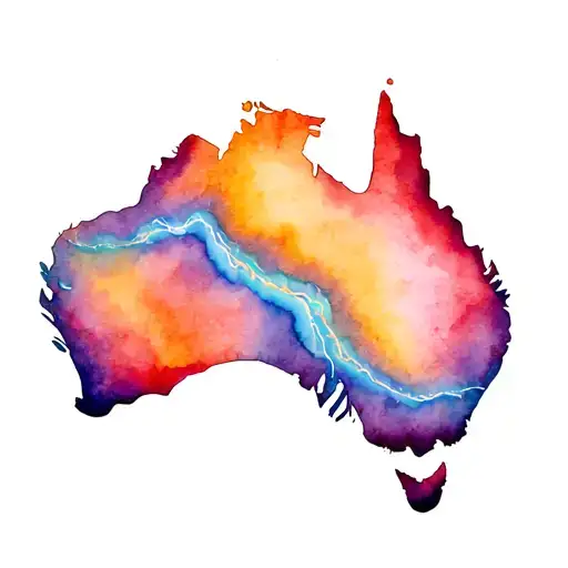 Australia State Of New South Wales Outline With Gemstone Opal Vein Running Through It Tattoo