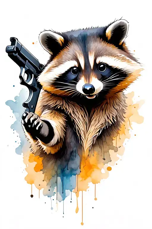 Racoon With Gun
