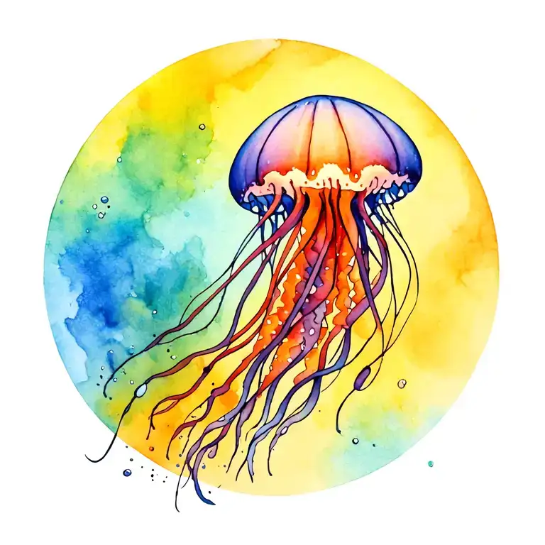 Jellyfish Gracefully Swimming