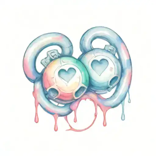 Cartoon Love Bomb Stitched Up And Heart Shaped Brass Knuckles
