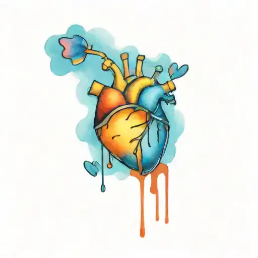 Cartoon Heart Shaped Love Bomb Stitched Up Cuts