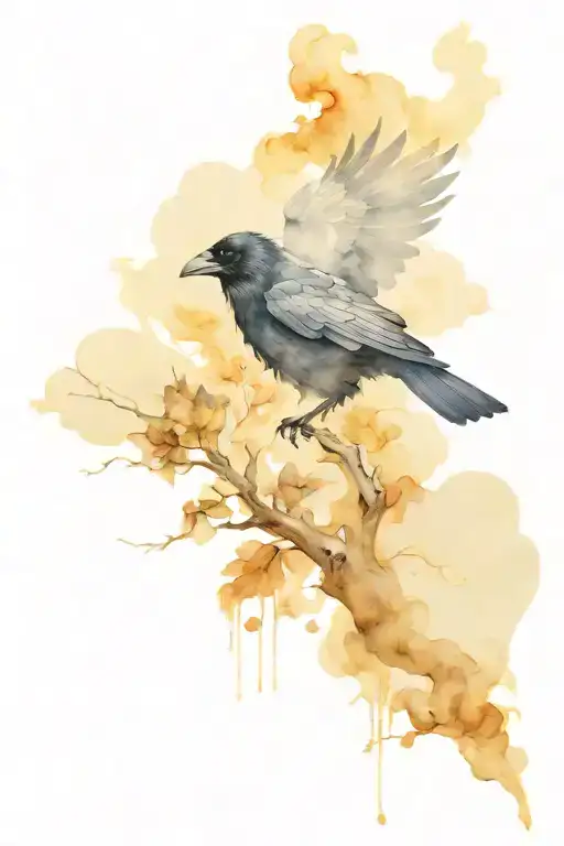 Wisp Of Smoke Turns Into Raven Flying