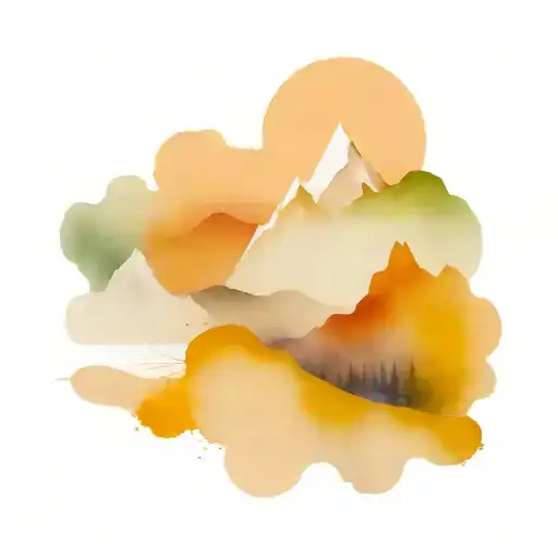 Abstract Mountain Landscape With A Limited Number Of Elements
