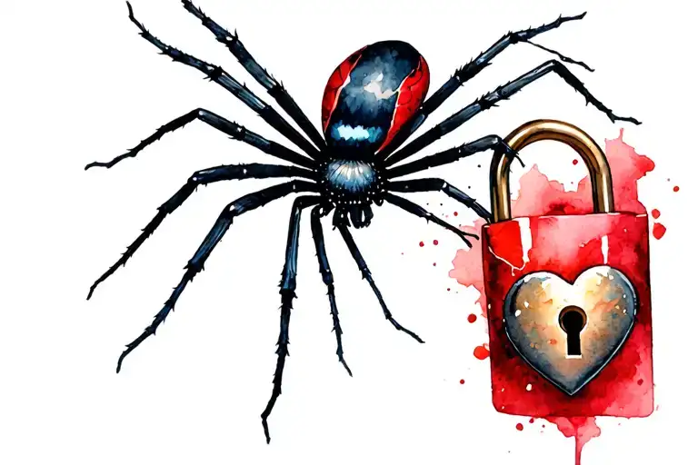 The Black Widow Spider Bites The Heart Shaped Lock