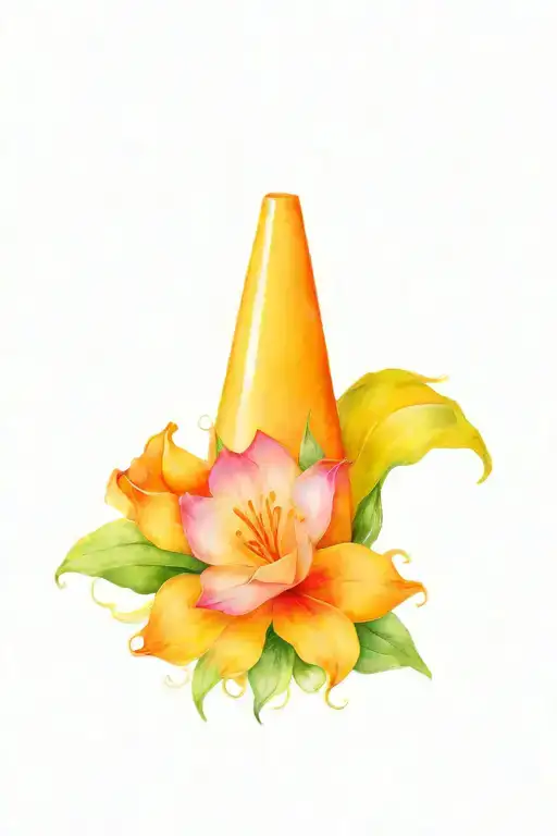 Narcissist Flowers On Traffic Cone