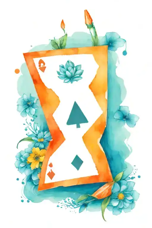Traffic Cone With Narcissistic Flowers And 333 Deck Of Cards