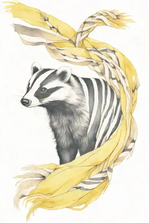 Badger Warring Yellow And Black Stiped Scarf