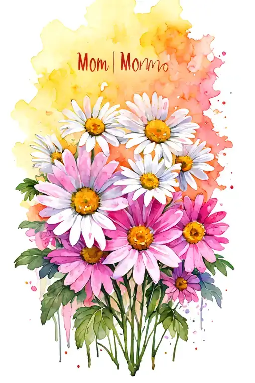 Mom Tattoo With Daisies