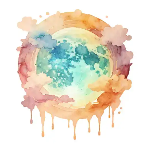 Full Moon Rising In A Cloud