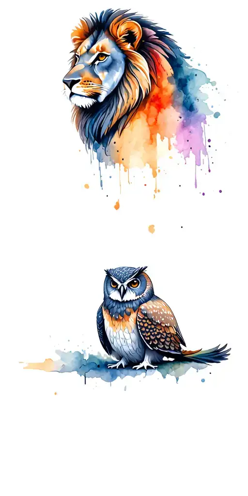 Lion Head Rasta Lion Head Owl Sitting