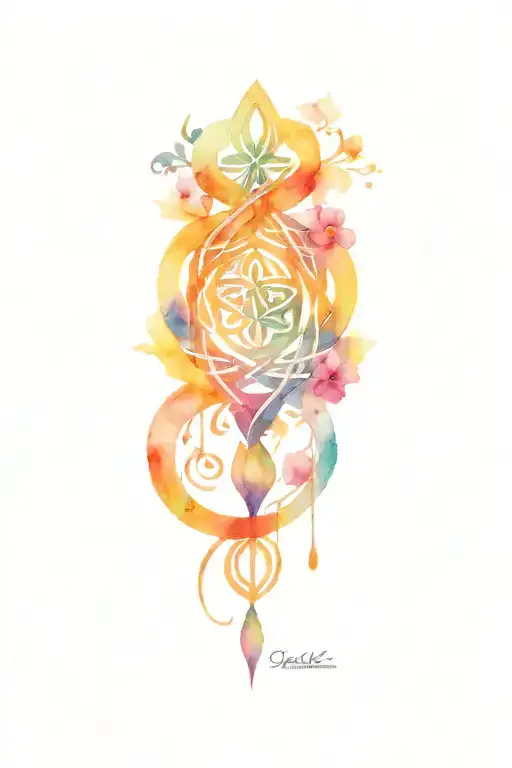 Unalome With Celtic Mother