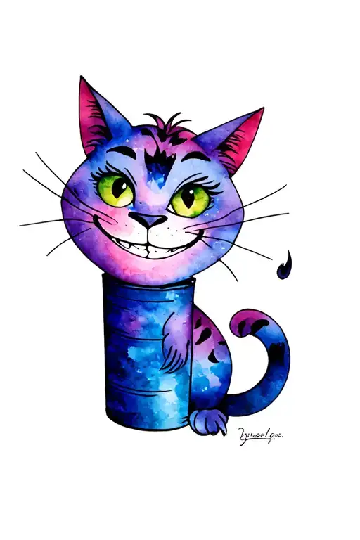 Cheshire Cat With A Smile In The Cylinder