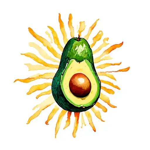Avocado And Sun That Embers It In Bright Colored