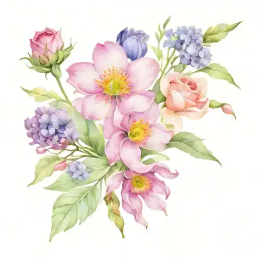 July August September October Birth Flower Bouquet