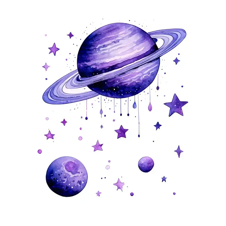 Planets And Stars Purple