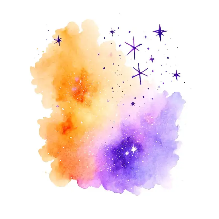 Galaxy With Stars Purple