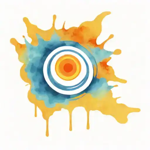 Naruto Face Watercolor Tattoo With Dark Line Abstarct With Some Blank Watercolor White