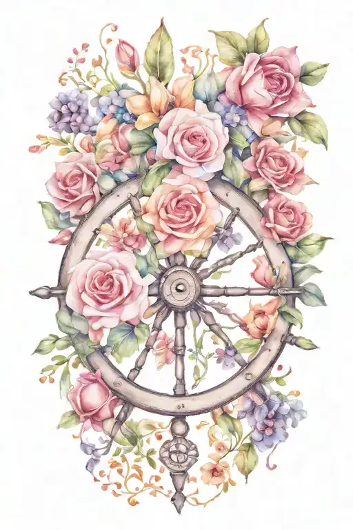 Birth Flowers November July January And April On Ship Wheel