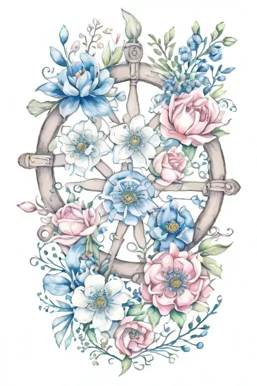 Birth Flowers November July January And April On Ship Wheel