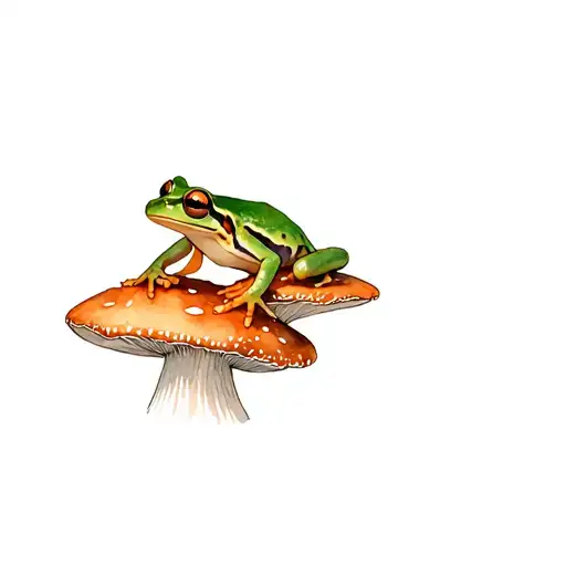 Frog On Mushroom